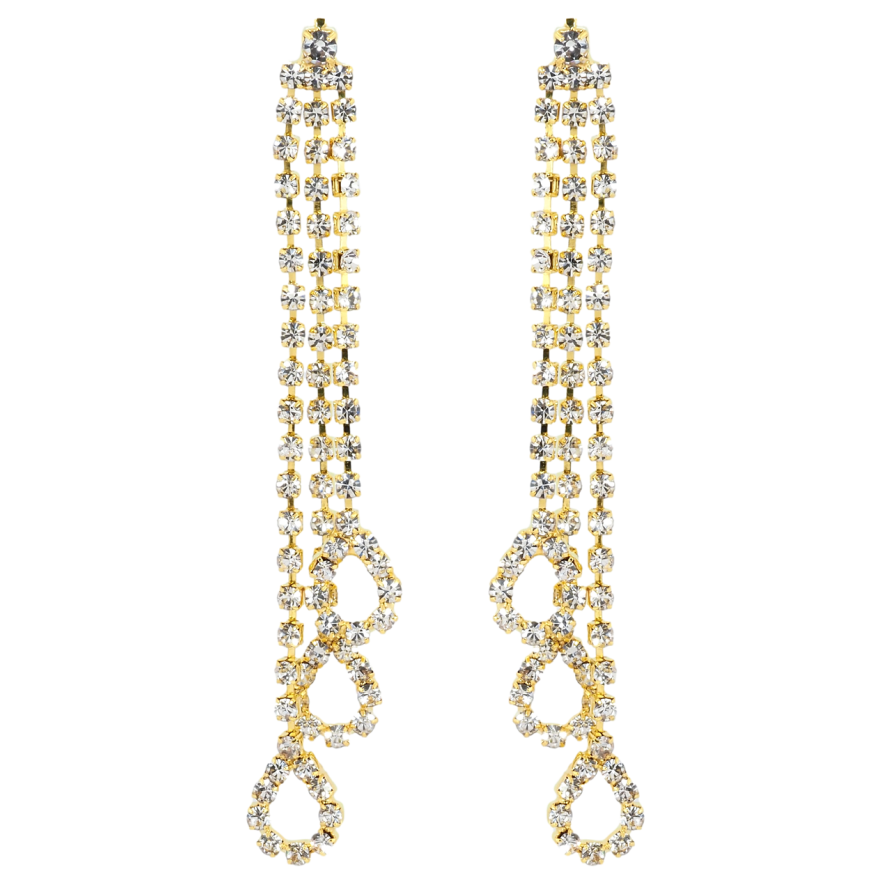 Сережки пусети Декоративні підвіски зі стразами фото №1