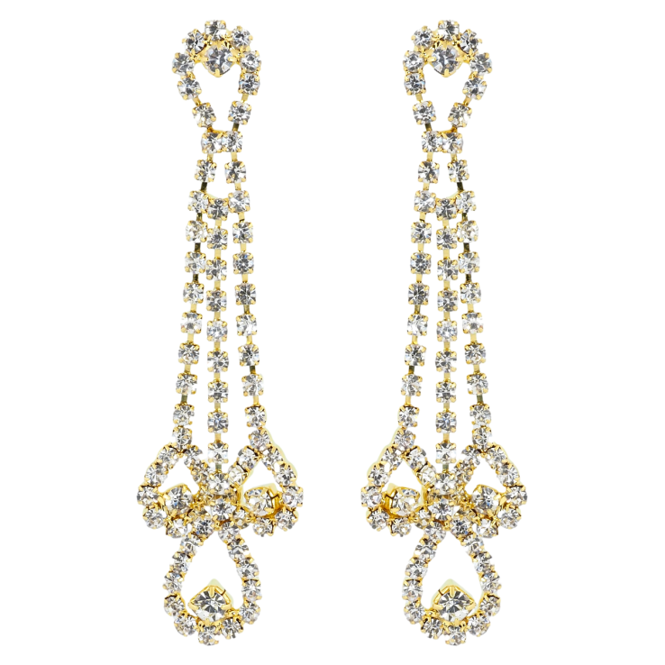 Сережки пусети Декоративні підвіски зі стразами фото №24