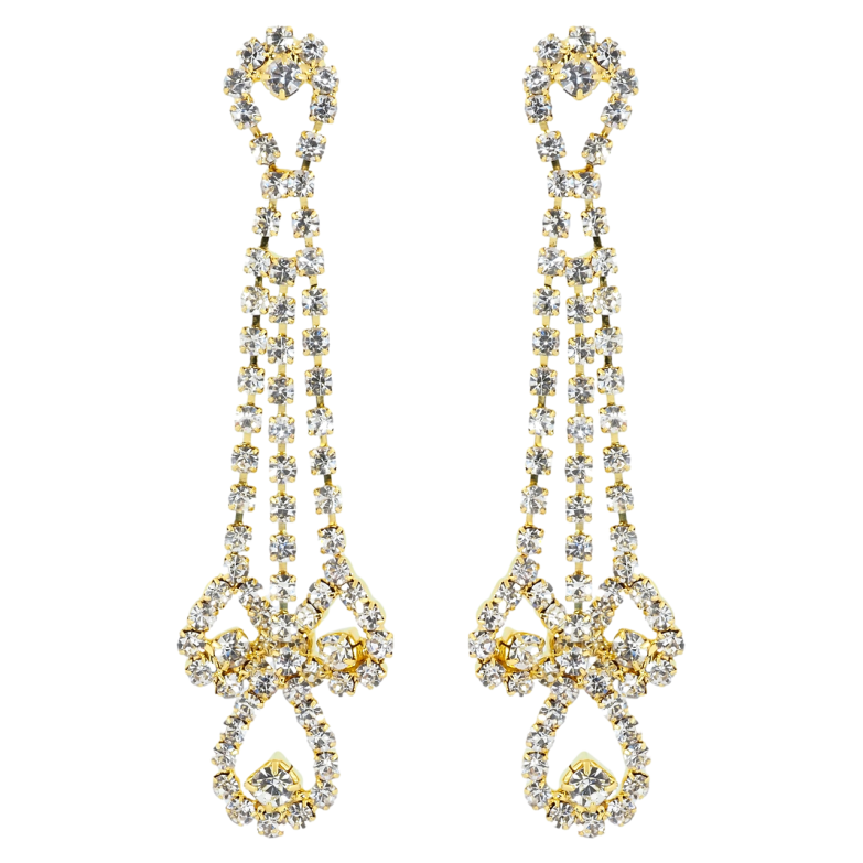 Сережки пусети Декоративні підвіски зі стразами фото №1