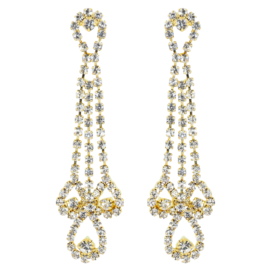 Сережки пусети Декоративні підвіски зі стразами фото №1