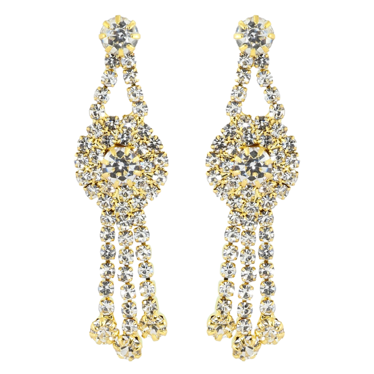 Сережки пусети Декоративні підвіски зі стразами фото №13