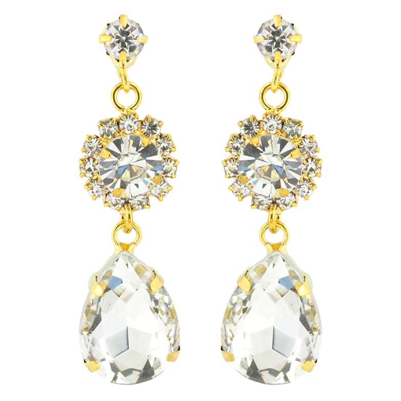 Сережки пусети Декоративні підвіски зі стразами фото №1