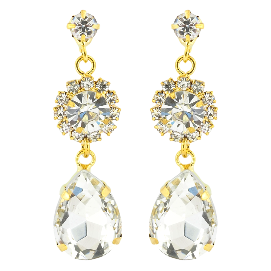 Сережки пусети Декоративні підвіски зі стразами фото №1