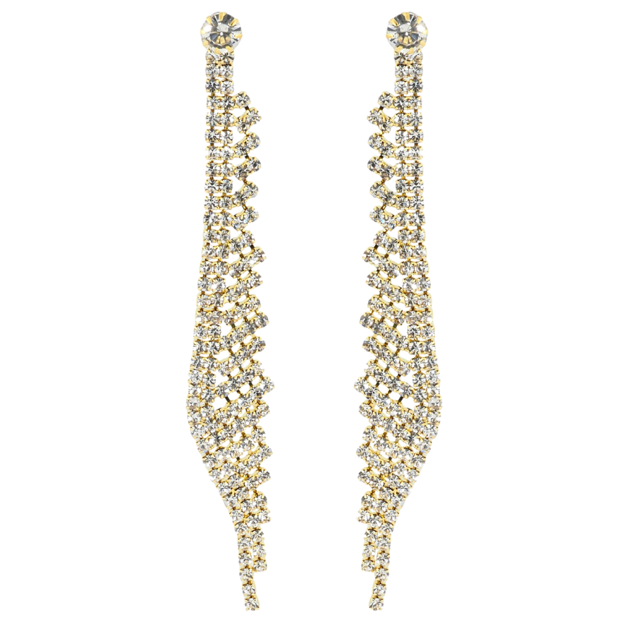 Серьги пусеты Декоративные подвески со стразами фото №1