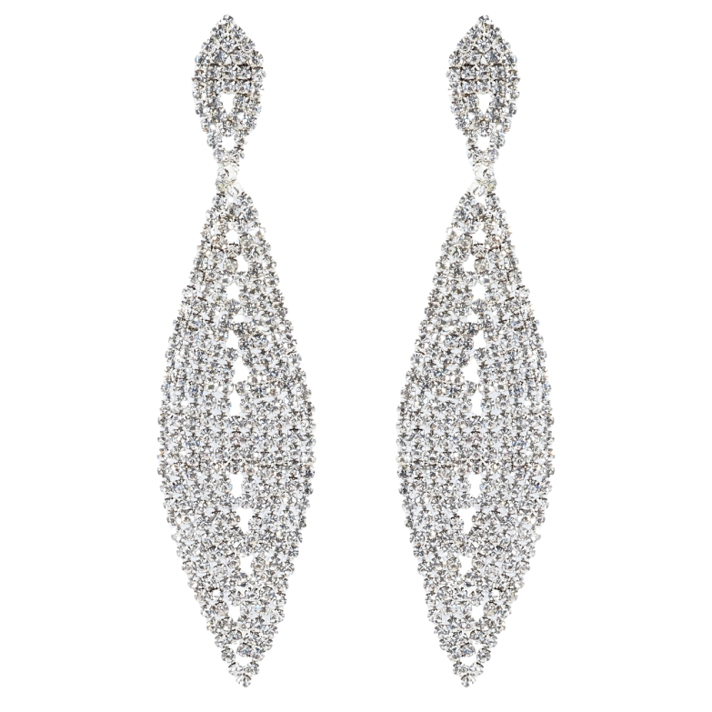 Серьги пусеты Декоративные подвески со стразами фото №1