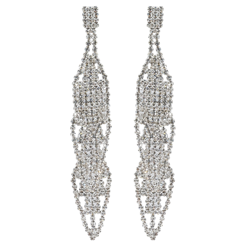 Сережки пусети Декоративні підвіски зі стразами фото №1 Сережки пусети Декоративні підвіски зі стразами фото №1