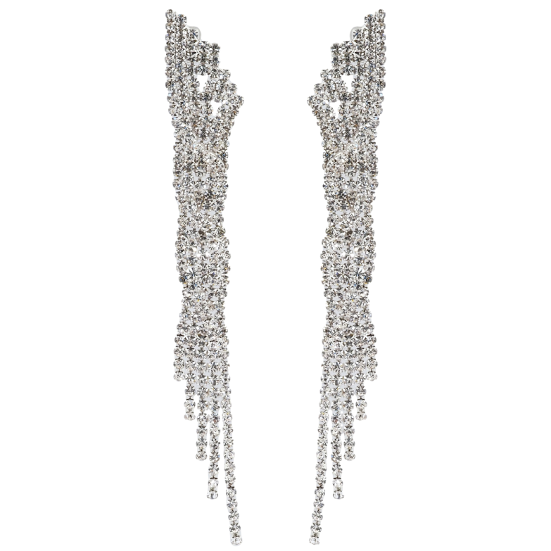 Серьги пусеты Декоративные подвески со стразами фото №1