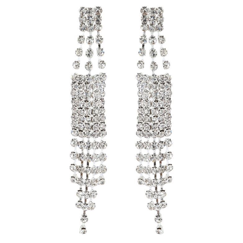 Серьги пусеты Декоративные подвески со стразами фото №1