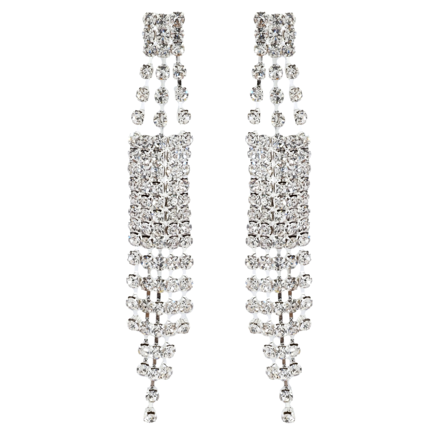 Серьги пусеты Декоративные подвески со стразами фото №1