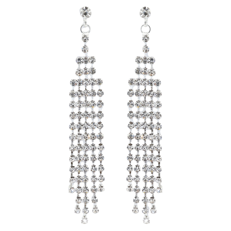 Сережки пусети Декоративні підвіски зі стразами фото №1