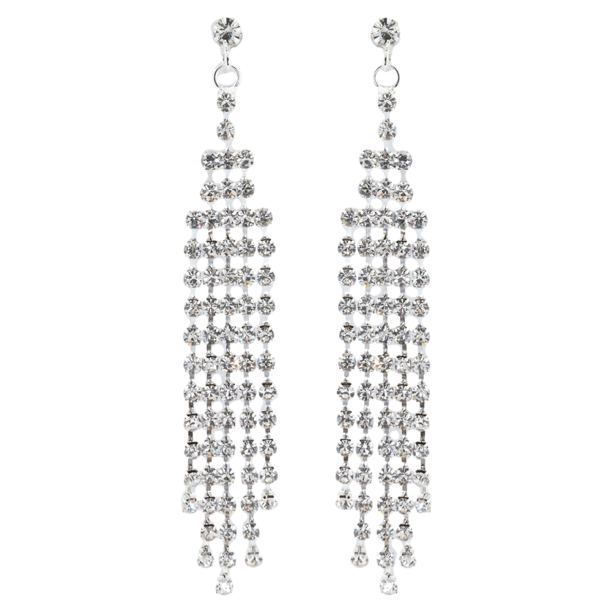 Серьги пусеты Декоративные подвески со стразами фото №1