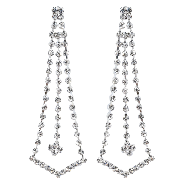 Сережки пусети Декоративні підвіски зі стразами фото №3