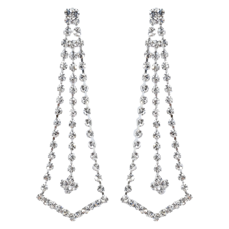 Сережки пусети Декоративні підвіски зі стразами фото №1 Сережки пусети Декоративні підвіски зі стразами фото №1