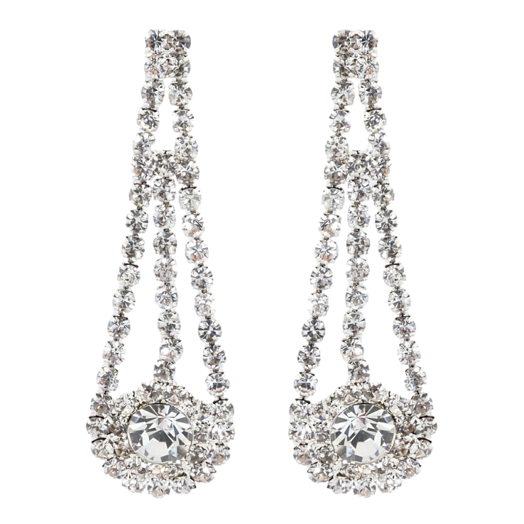 Сережки пусети Декоративні підвіски зі стразами фото №14