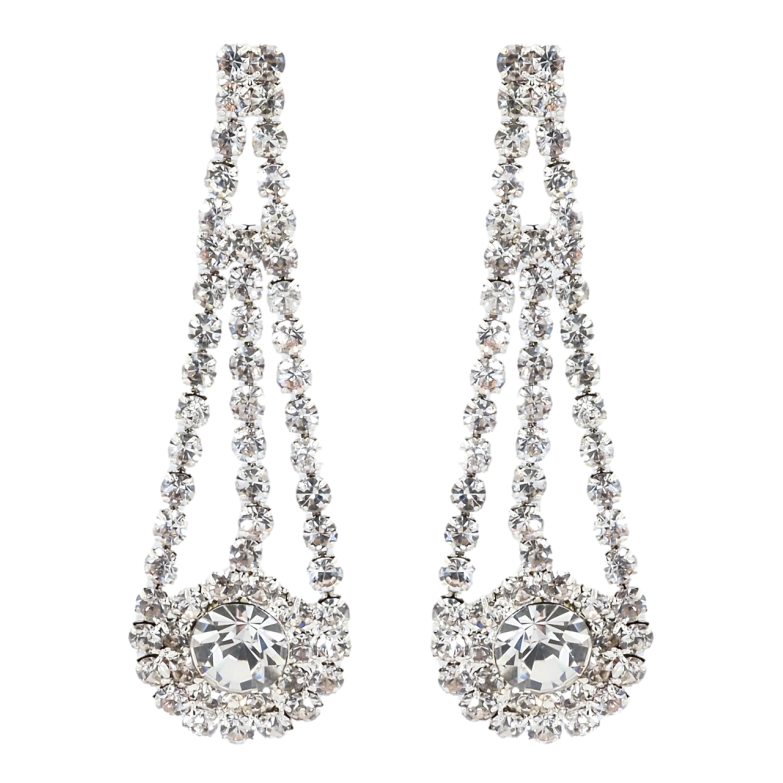 Сережки пусети Декоративні підвіски зі стразами фото №1