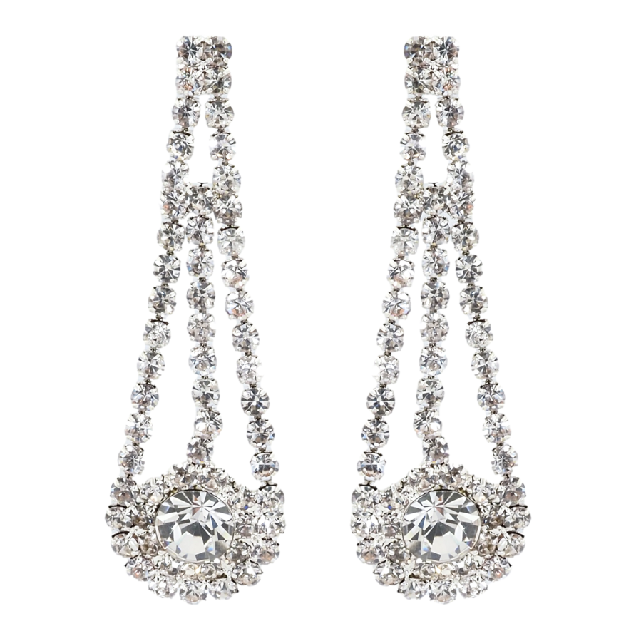 Сережки пусети Декоративні підвіски зі стразами фото №1