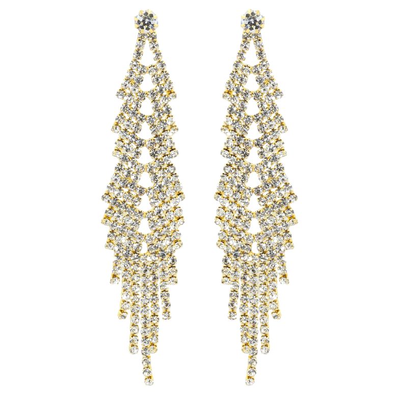 Серьги пусеты Декоративные подвески со стразами фото №1