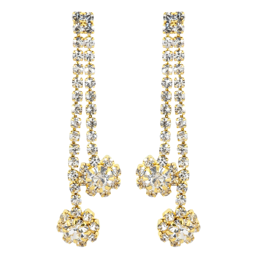 Сережки пусети Декоративні підвіски зі стразами фото №1