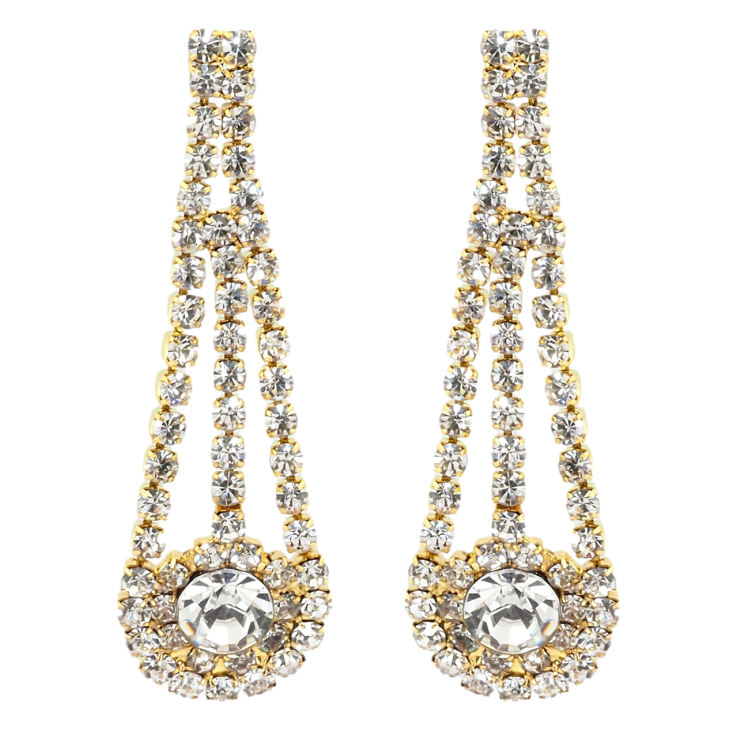 Сережки пусети Декоративні підвіски зі стразами фото №21