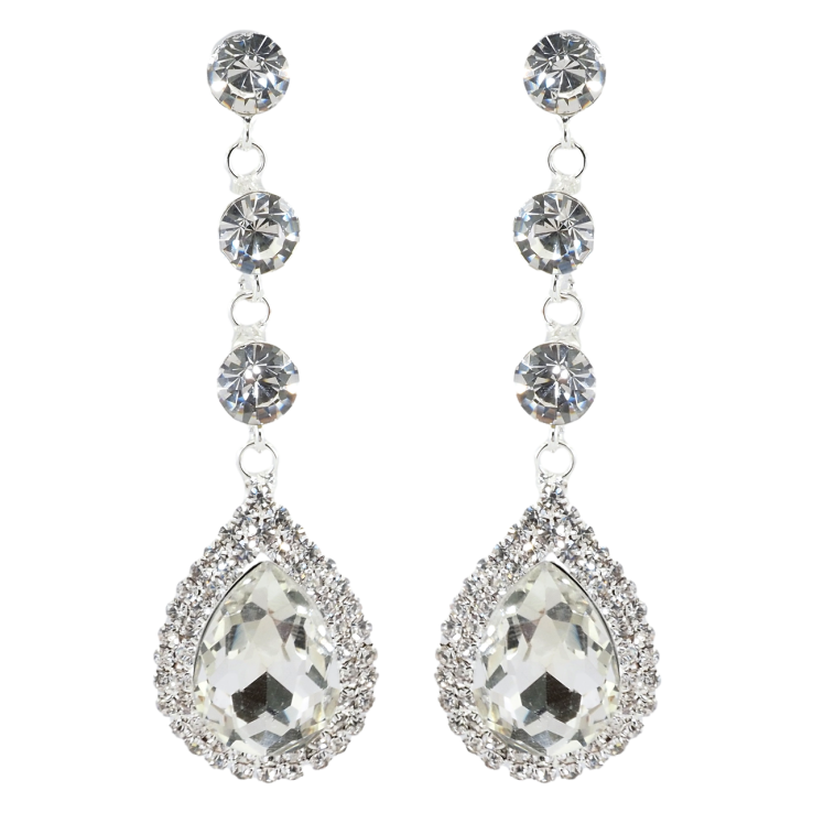 Сережки пусети Декоративні підвіски зі стразами фото №9