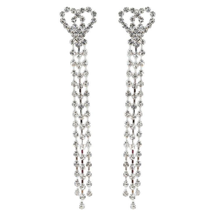 Сережки пусети Романтичні підвіски зі стразами фото №6