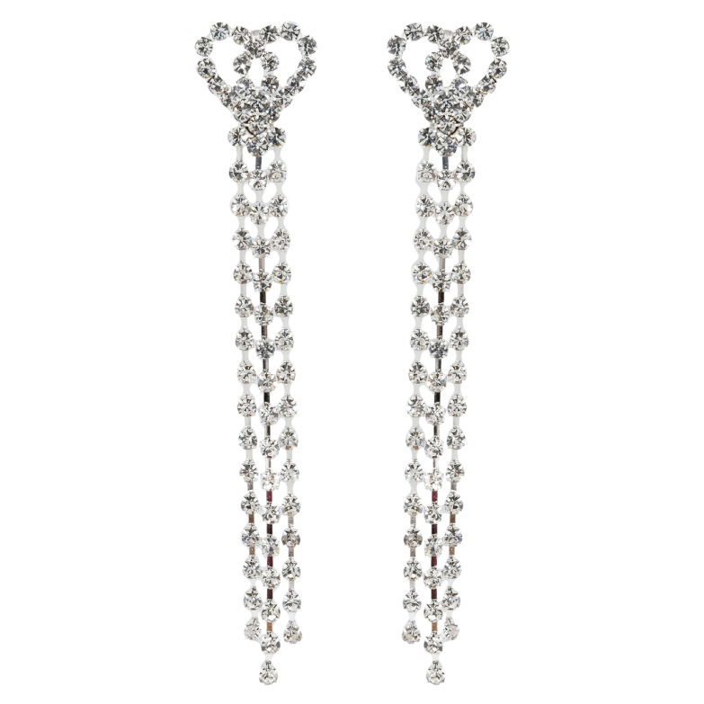 Серьги пусеты Романтичные подвески со стразами фото №1