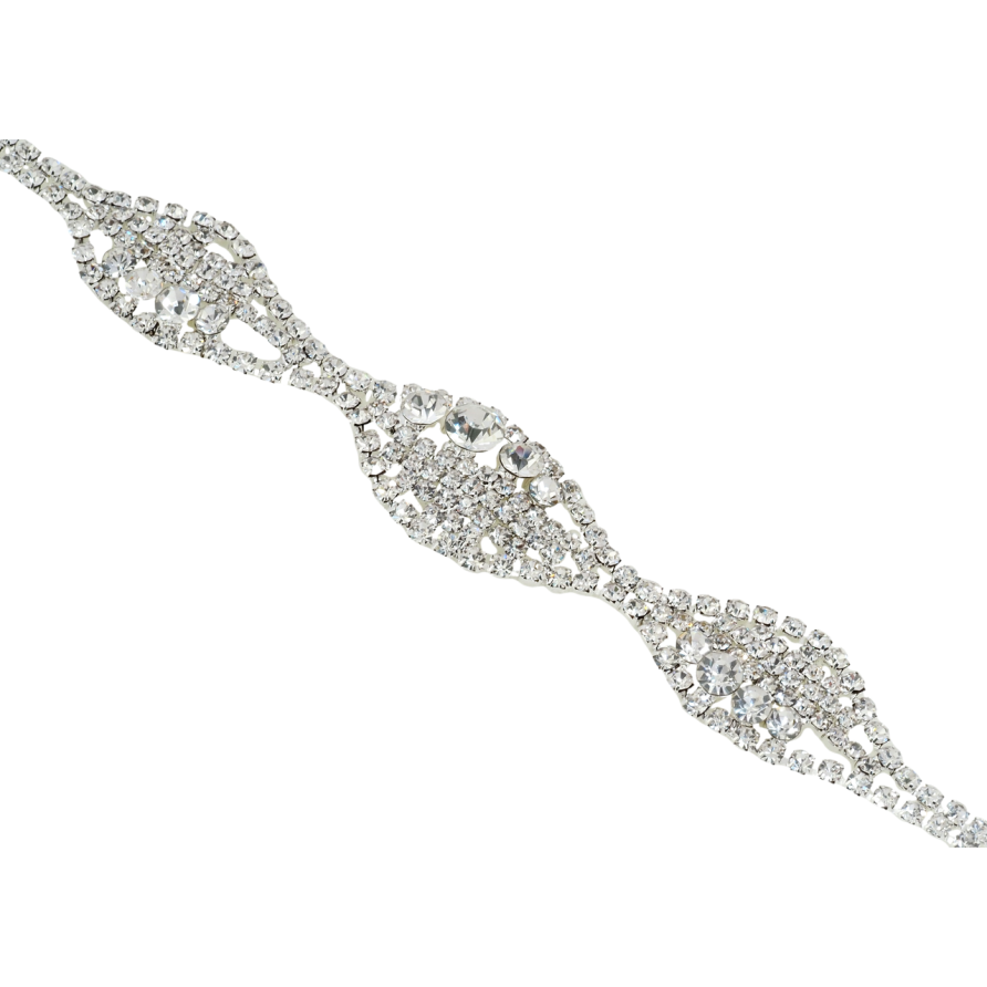 Браслет Фигурный орнамент из страз длина 19,5см х 5-17мм фото №1