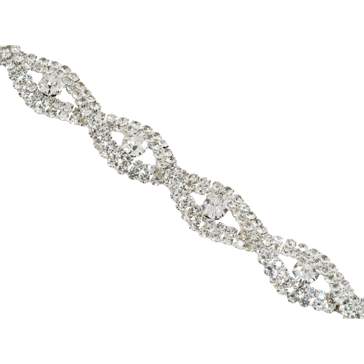 Браслет Фигурный орнамент из страз длина 20см х 13мм фото №12