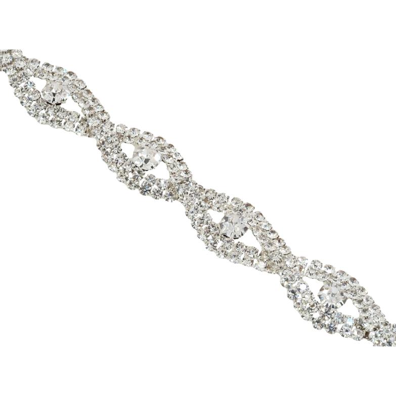 Браслет Фигурный орнамент из страз длина 20см х 13мм фото №1