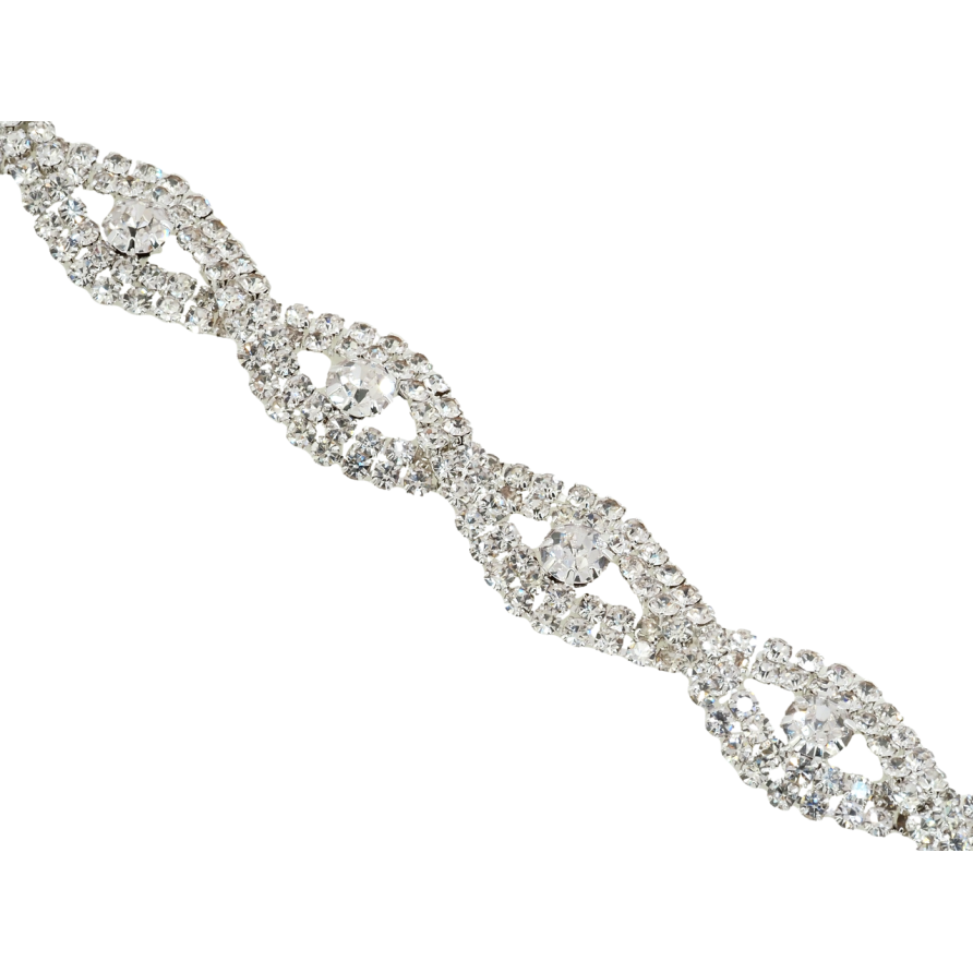 Браслет Фигурный орнамент из страз длина 20см х 13мм фото №1