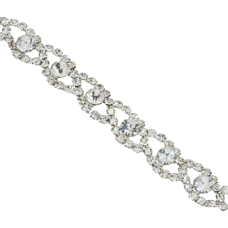 Браслет Фигурный орнамент из страз длина 19см х 11мм фото №1