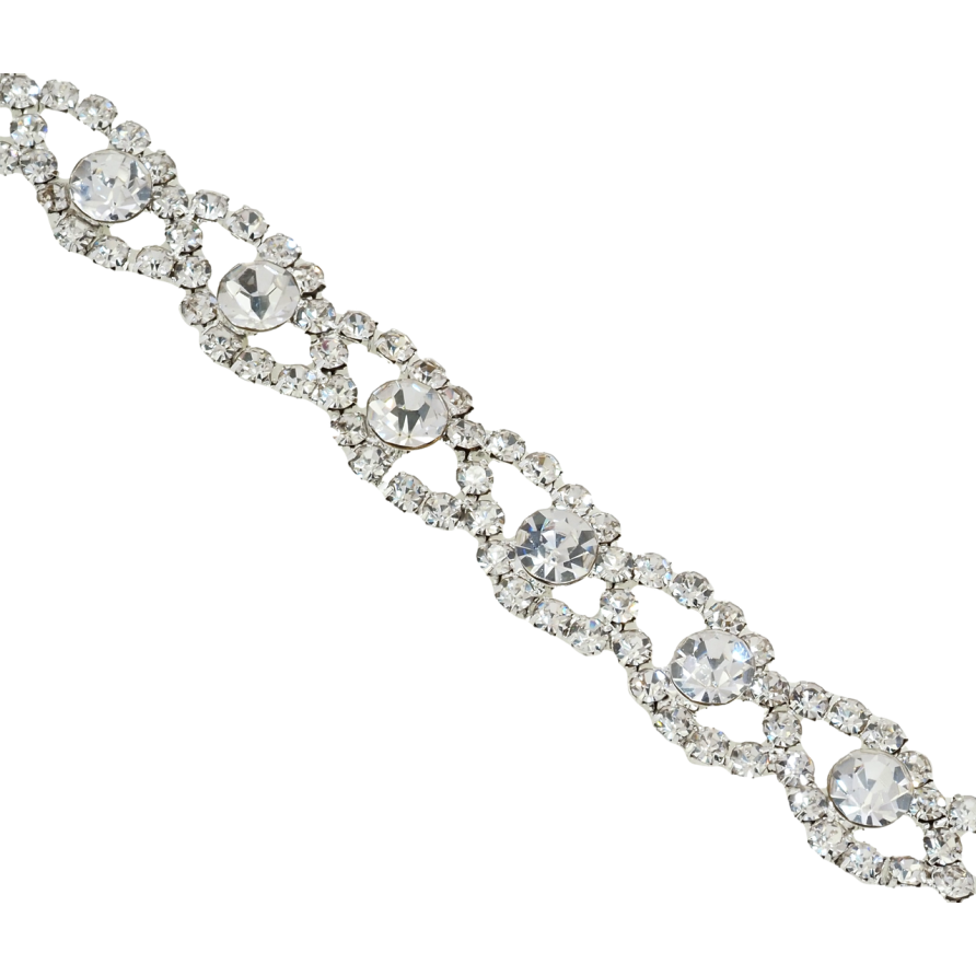 Браслет Фигурный орнамент из страз длина 19см х 11мм фото №1