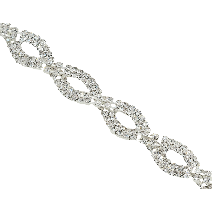 Браслет Фигурный орнамент из страз длина 19.5см х 12мм фото №1