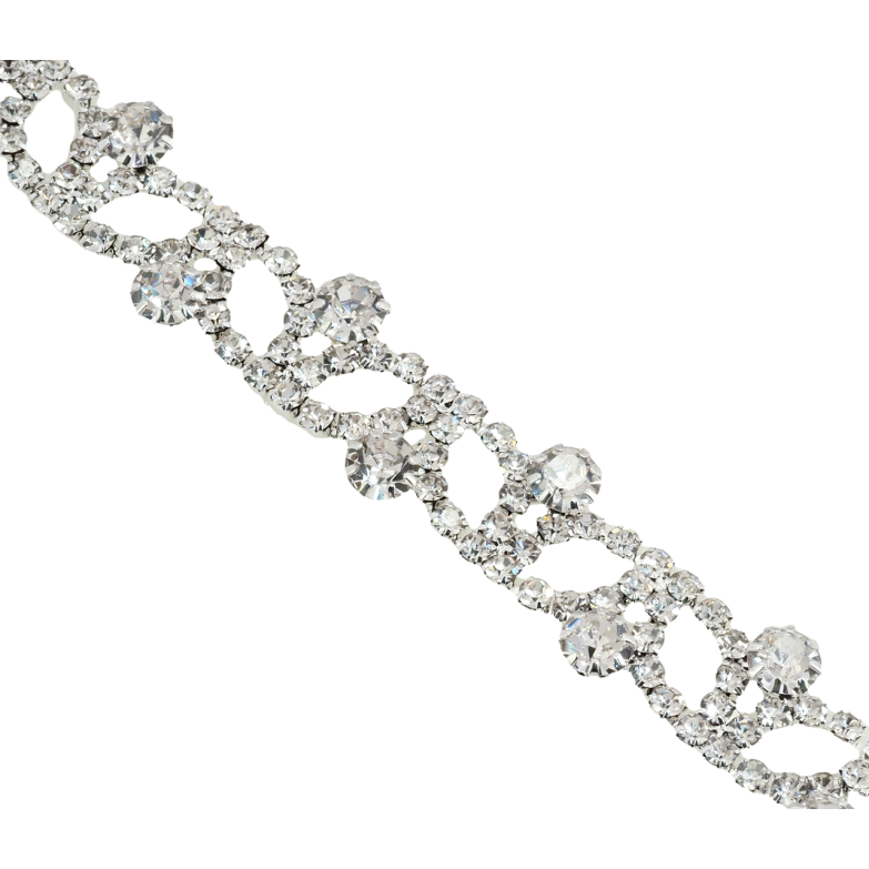 Браслет Фігурний орнамент зі страз довжина 20см х 12мм фото №1