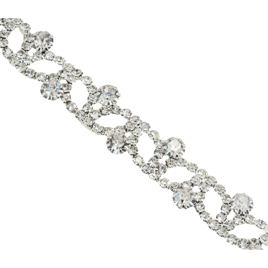 Браслет Фигурный орнамент из страз длина 20см х 12мм фото №1