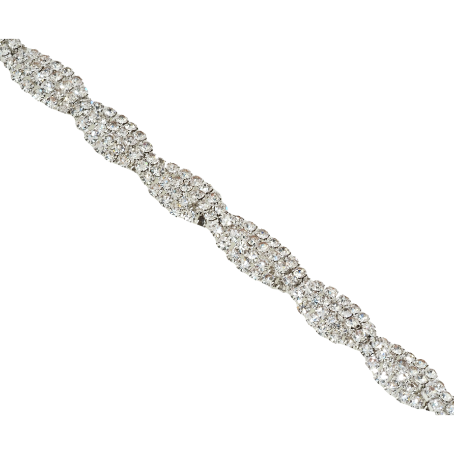 Браслет Фигурный орнамент из страз длина 19.5см х 9мм фото №1