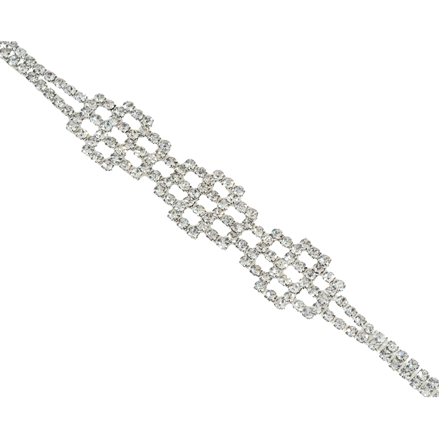 Браслет Фигурный орнамент из страз длина 18.5см х 4-15мм фото №1