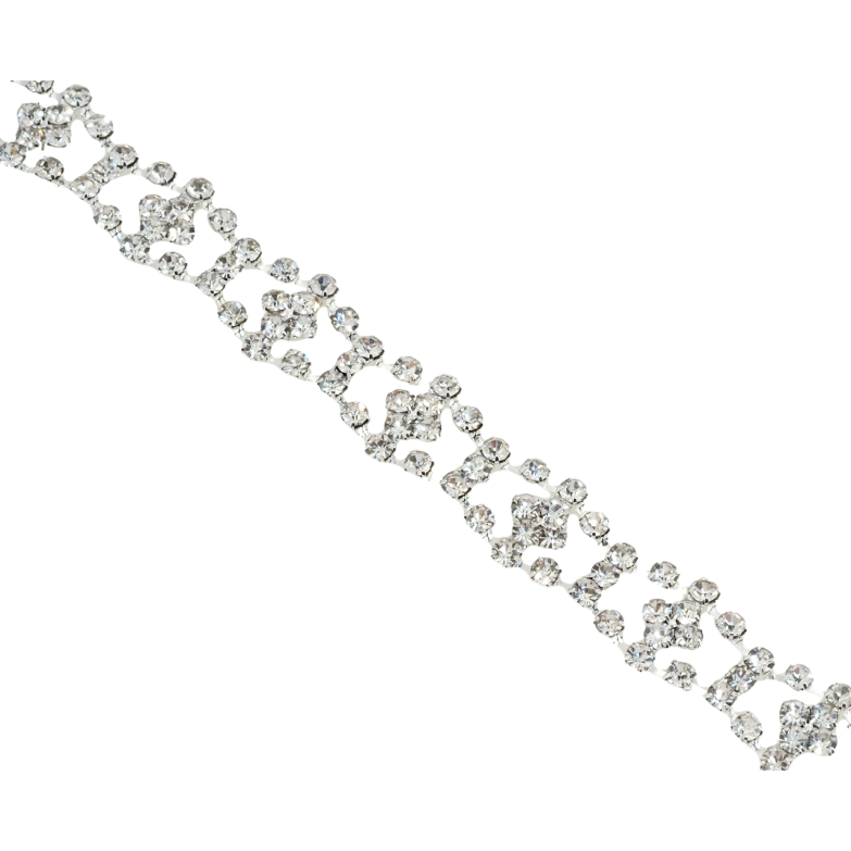 Браслет Декоративний орнамент зі страз довжина 18см х 11мм фото №6