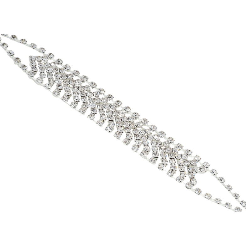 Браслет Інкрустація стразами довжина з доп.ланцюжком 16-22см х 17мм фото №4