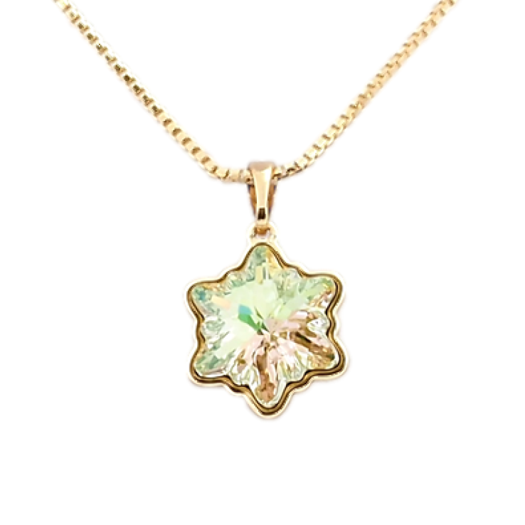 Кулон Xuping колір 18K з кристалами Swarovski на ланцюжку Кристал Едельвейс Luminous Green довжина 40-45см фото №8