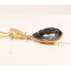 Кулон Xuping колір 18K з кристалами Swarovski на ланцюжку Корона та Грушоподібний Кристал Graphite фото №5