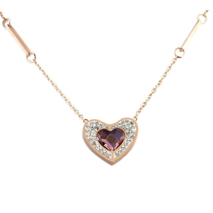 Кулон Xuping колір РВ з кристалами Swarovski на ланцюжку Серце з кристалом фото №17