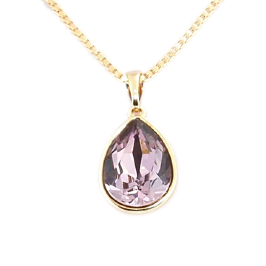 Кулон Xuping колір 18K з кристалами Swarovski на ланцюжку Грушоподібна Форма Колір Antique Pink довжина 40-44см фото №1