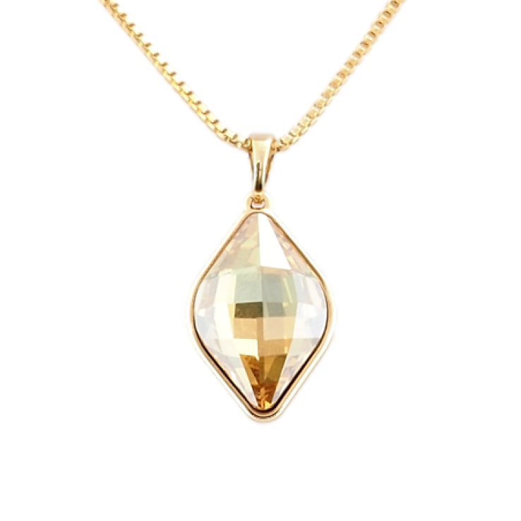 Кулон Xuping колір 18K із кристалами Swarovski на ланцюжку Lemon Fancy Stone Brandy довжина 40-44 см фото №20