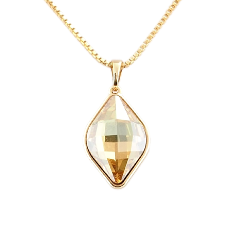 Кулон Xuping цвет 18K с кристаллами Swarovski на цепочке Lemon Fancy Stone Brandy длина 40-44 см фото №1