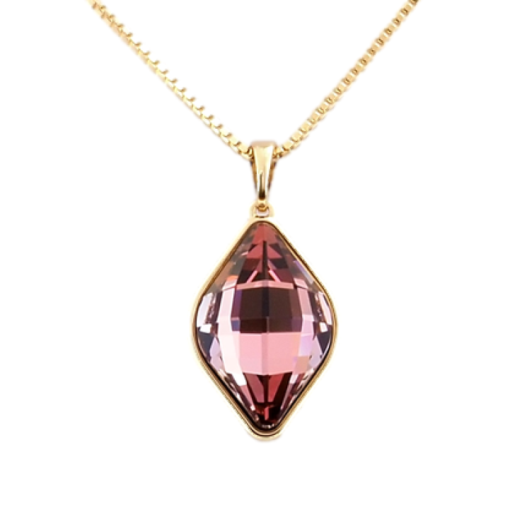 Кулон Xuping колір 18K із кристалами Swarovski на ланцюжку Lemon Fancy Stone Antique Pink довжина 40-45 см фото №11