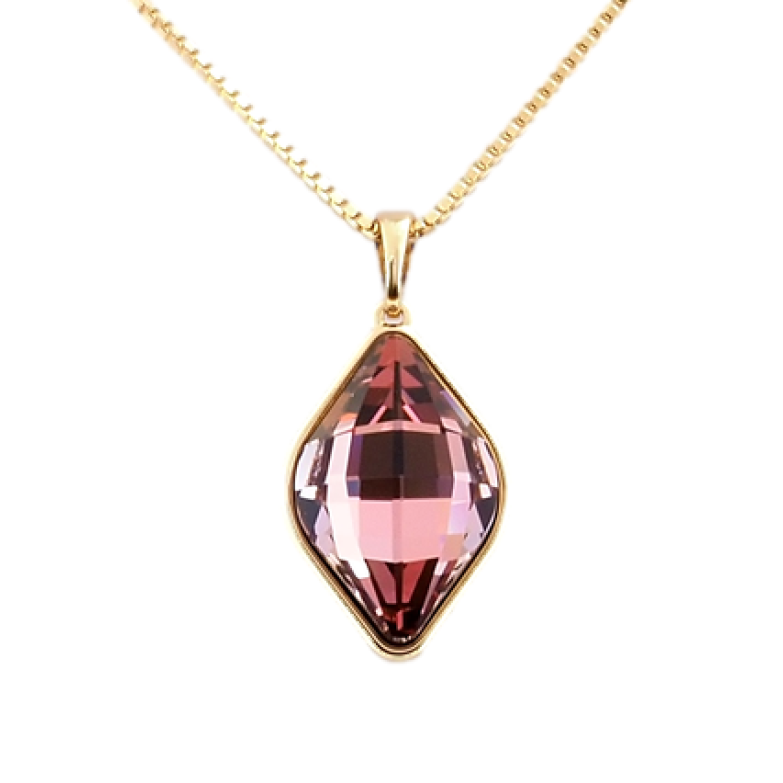 Кулон Xuping колір 18K із кристалами Swarovski на ланцюжку Lemon Fancy Stone Antique Pink довжина 40-45 см фото №1
