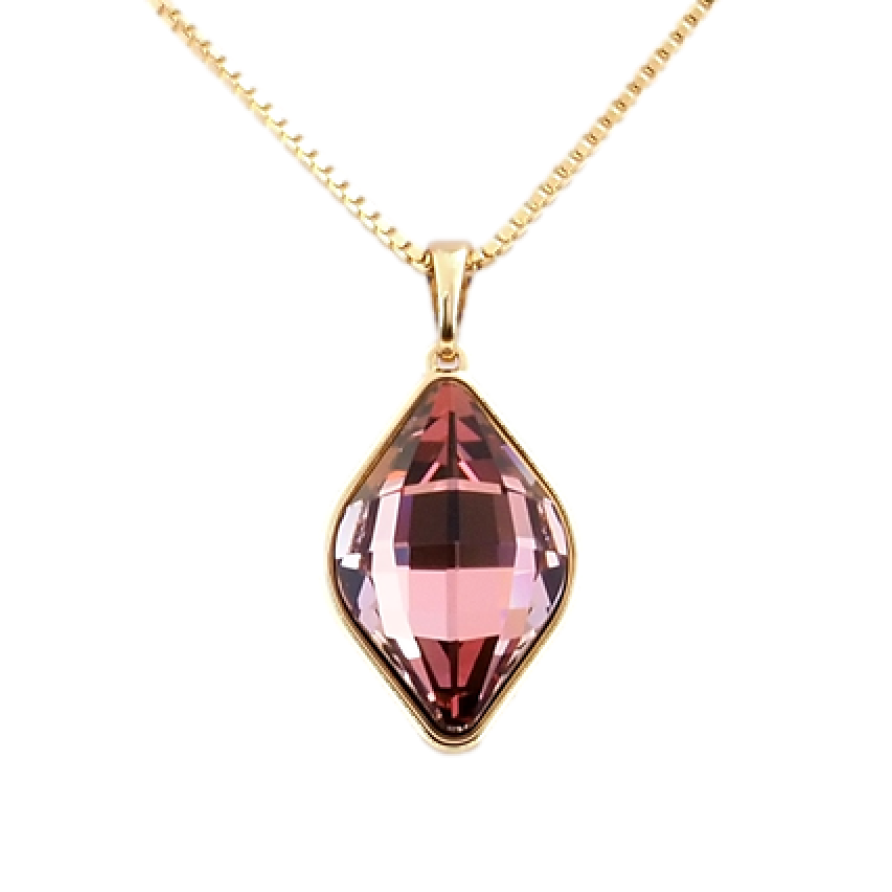 Кулон Xuping колір 18K із кристалами Swarovski на ланцюжку Lemon Fancy Stone Antique Pink довжина 40-45 см фото №1