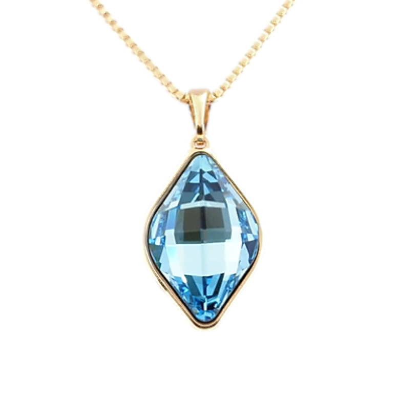 Кулон Xuping цвет 18K с кристаллами Swarovski на цепочке Lemon Fancy Stone Aquamarine длина 40-45 см фото №8