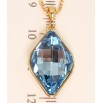 Кулон Xuping колір 18K із кристалами Swarovski на ланцюжку Lemon Fancy Stone Aquamarine довжина 40-45 см фото №3